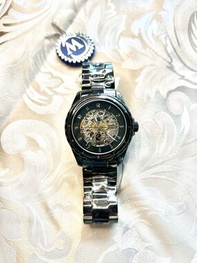 Constantin Weisz Men’s Skeleton Watch Stainless Steel Self-Winding NEW IN BOX